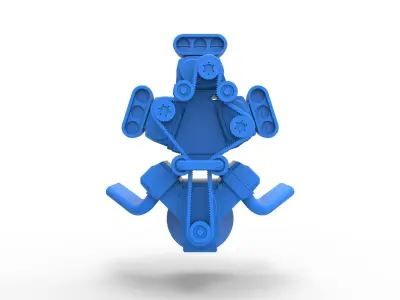 Engine V8 with triple supercharger V4 Scale 1 to 25 3D print model