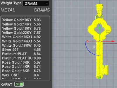 Luxury Four Leaf Clover Key Diamond Necklace 3D print model