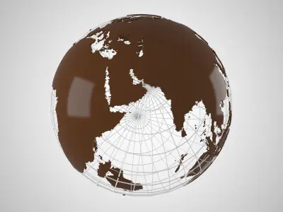 Globe News Skeleton Expresso Color 3D model