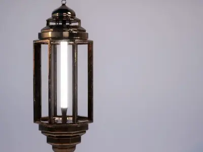 Bronze Lantern - UE Free low-poly 3D model