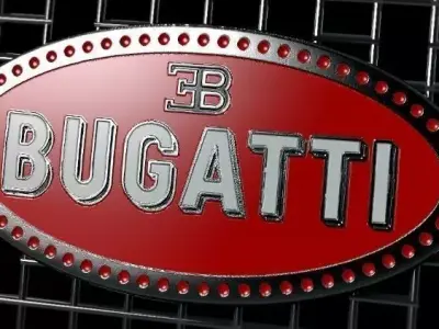 LOGO FRONT BUGATTI Low-poly 3D model