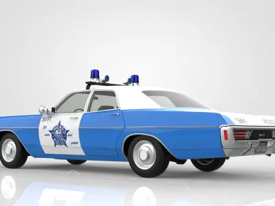 Dodge Polara Police 1971 3D model