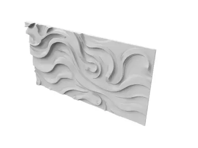 modern panel wall decor set wall relief mural CNC 75 3D model