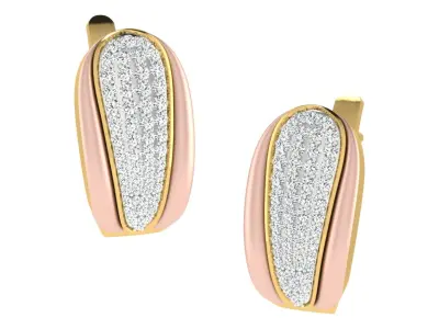 Solitaire Women Drop Earring 3dm STL OBJ FBX Render Details 3D print model 4