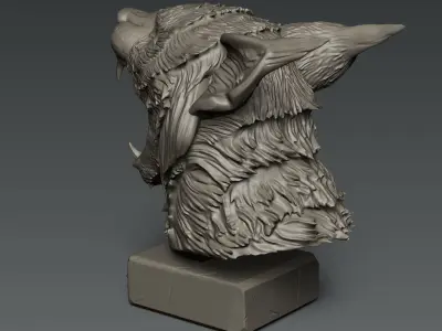 Bobcat Head 3D print model