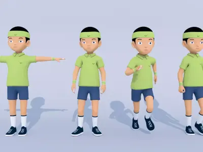 Sports athlete man 3d  Free low-poly 3D model