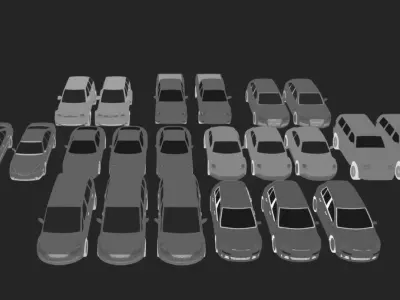 Vehicle pack Low-poly 3D model