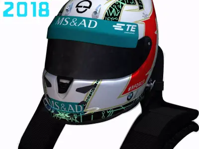 Da Costa helmet 2017 2018 Low-poly 3D model