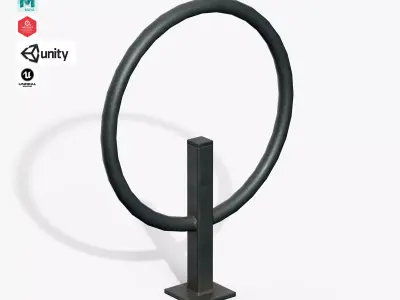 Bicycle Stand Type D Low-poly 3D model