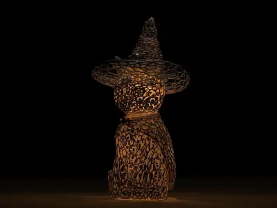 Cat in a hat 3D print model