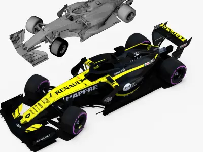 Renault Sport F1 RS18 car Low-poly 3D model