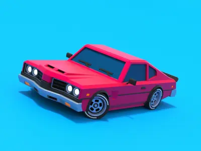 Muscle Car Low-poly 3D model