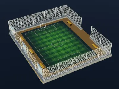 Soccer Stadium - Argentina Low-poly 3D model