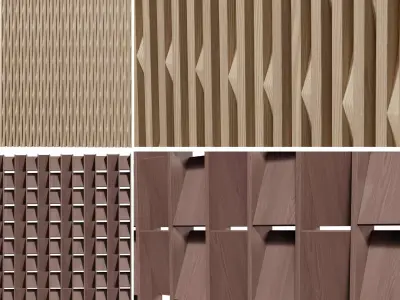 wooden wall panel 3D model