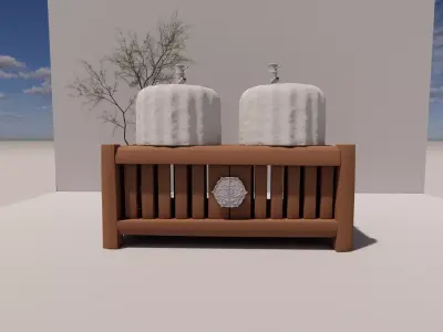 Bathroom Cabinet With Sink -B2 3D model