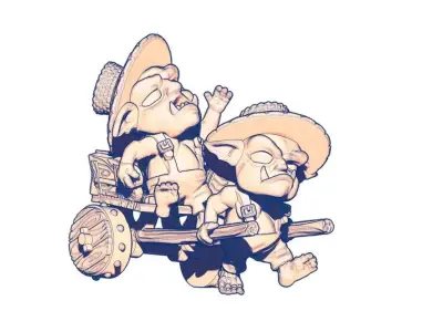 Gnok and Gnak TUSSLE FOT VICTORY 3D print model