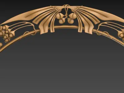 Art Nouveau circle frame 2 3D print model
