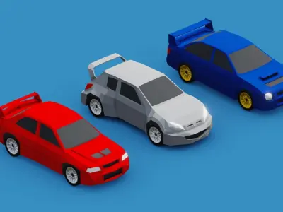 Low Poly Rally Cars Free low-poly 3D model