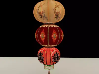 Chinese red lantern 3D model 3