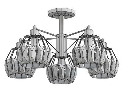 ambrella-light-traditional-tr5870 four light chandelier with ... 3D model