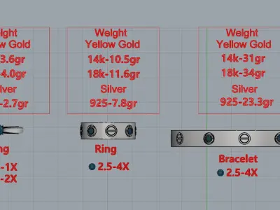  rings and bracelet 3D print model