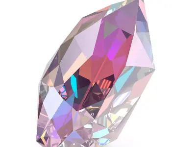 Iridescent Crystal Gem model pack Low-poly 3D model