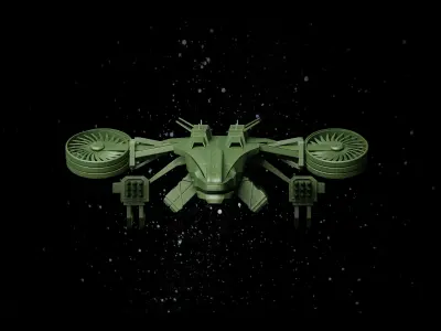 Sci-Fi Spaceship Low-poly 3D model by pmvch