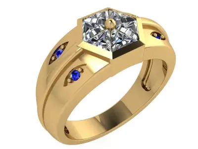 Hectagonal Fashion Ring 3621 3D print model