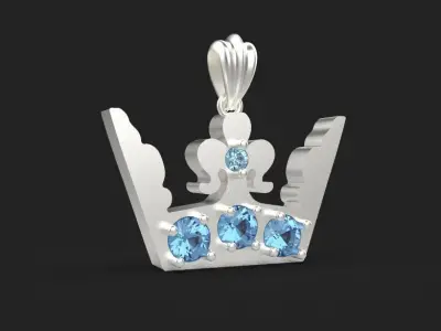 3d printing crown necklace pendant printable 3dmodel 3dm stl  3D print model
