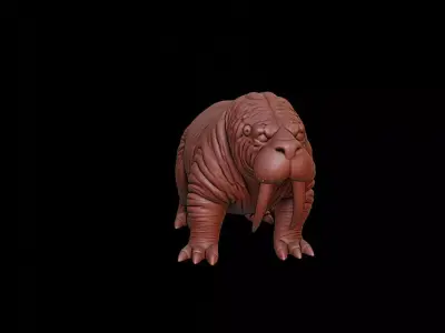 Walrus Animal Sculpture 3D print model buy