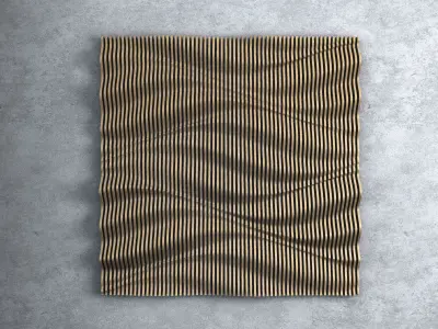 Parametric Wavy Wooden Wall Decor - 26 - CNC files for cutting 3D model