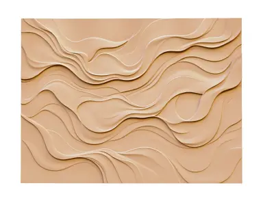modern panel wall decor set wall relief mural CNC 137  3D model