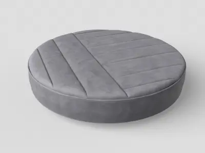 Crash Pad Lounge Chair in velvet Low-poly 3D model