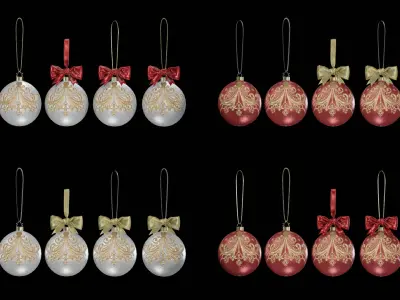 Christmas ornaments style5 3D model