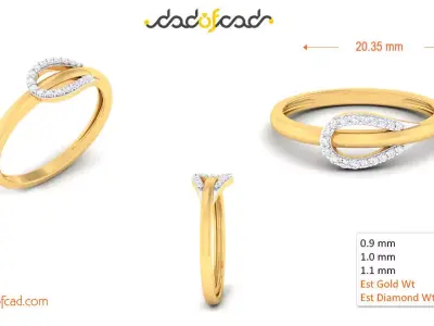 Exquisite Diamond Finger Ring 3D print model