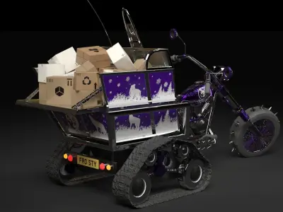 Snow Bike Low-poly 3D model