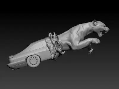 JAGUAR WILD CAT JAGUAR CAR  3D print model
