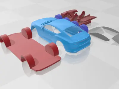 Bentley Continental GT Speed 2025 - Separate Parts STL Model 3D print model