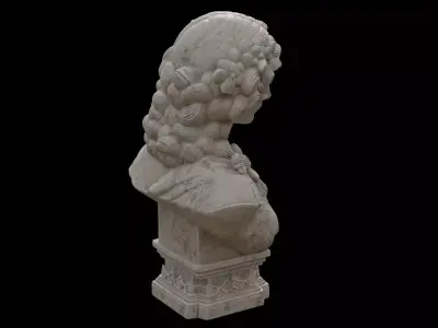 Stunning Bust of Woman with Flowers  classical Greco-Roman art 3D model