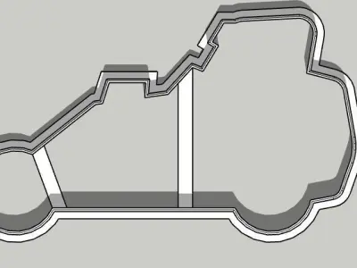 Midget Racing Car Cookie Cutter 3D print model