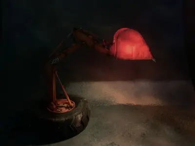 WHEEL LOADER ARM TABLE LAMP DESIGN 3D PRINT 3D print model