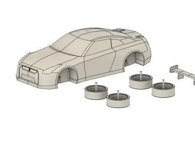 Nissan GT-R 3D print toy car 3D print model