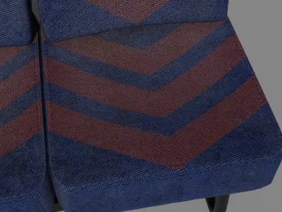 British Public Bus Seats Low-poly 3D model