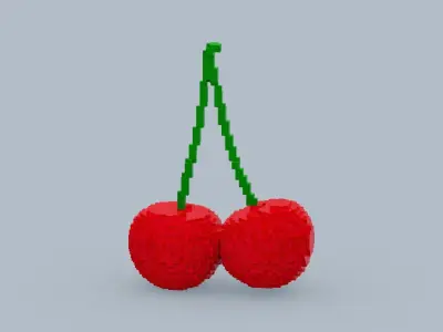 Voxel Cherry Low-poly 3D model