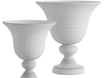 Zinc Pedestal Vase 3D model