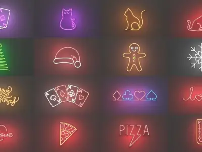 Second 50 Neon Signs - NEONPLEX SPECIAL PACK 3D Model Collection