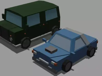 Low Poly cars two Low-poly 3D model