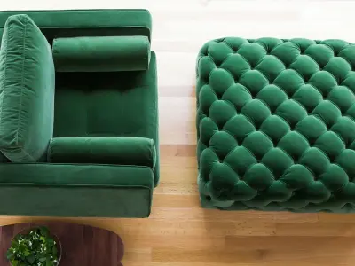Ottoman velvet Low-poly 3D model