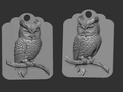 owl wall decoration 3D print model