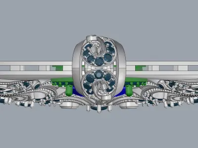 Classic Pendant with round garnet and diamonds 3D print model